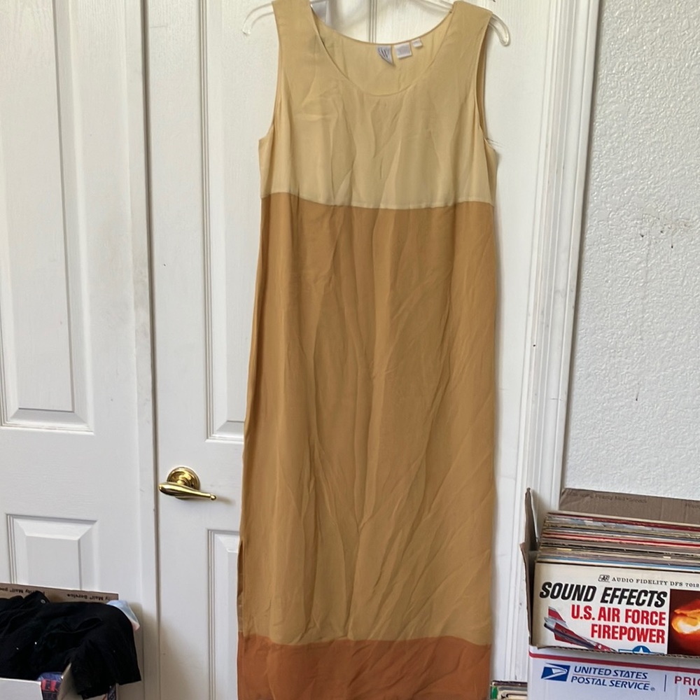 Gorgeous Ladies silk color blocked sheath style dress 10